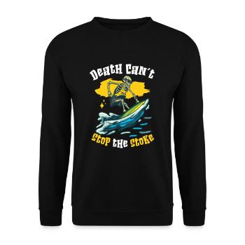 Lustiger Surfer, Der Skelett-strand-stoke-brandung - Unisex Pullover - Schwarz - Vorne - Alina (178cm) & Michal (187cm)