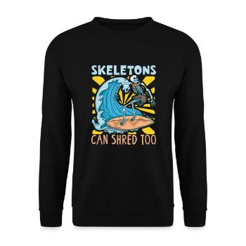 Drôle de surfeur, la plage de squelette Stoke Surf - Sweat-shirt Unisexe - noir - Devant - Alina (178cm) & Michal (187cm)
