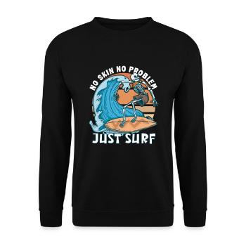 Lustiger Surfer, Der Skelett-strand-stoke-brandung - Unisex Pullover - Schwarz - Vorne - Alina (178cm) & Michal (187cm)