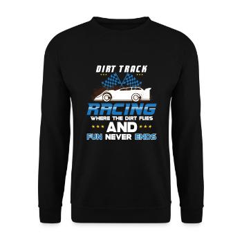 Dirt Track Racing Fast And Dirty Racing Fan Race - Unisex Sweatshirt - black - Front - Alina (178cm) & Michal (187cm)