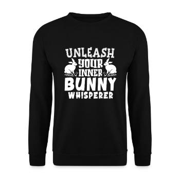 Hasenbesitzer Hasenliebhaber Hasenmutter Hase Papa - Unisex Pullover - Schwarz - Vorne - Alina (178cm) & Michal (187cm)
