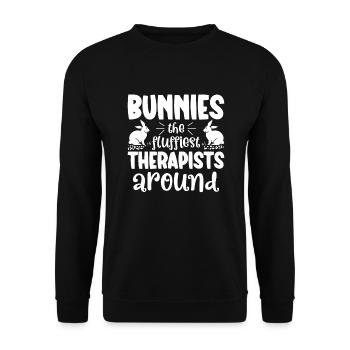Hasenbesitzer Hasenliebhaber Hasenmutter Hase Papa - Unisex Pullover - Schwarz - Vorne - Alina (178cm) & Michal (187cm)