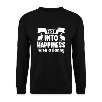 Hasenbesitzer Hasenliebhaber Hasenmutter Hase Papa - Unisex Pullover - Schwarz - Vorne - Alina (178cm) & Michal (187cm)