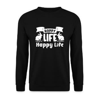 Hasenbesitzer Hasenliebhaber Hasenmutter Hase Papa - Unisex Pullover - Schwarz - Vorne - Alina (178cm) & Michal (187cm)