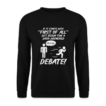 Debating Speech Debating Speaker Gift Idea - Unisex Sweatshirt - black - Front - Alina (178cm) & Michal (187cm)