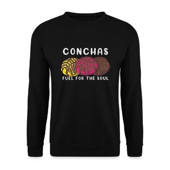 Spanischer Humor Conchas Mexikanisches Brot - Unisex Pullover - Schwarz - Vorne - Alina (178cm) & Michal (187cm)