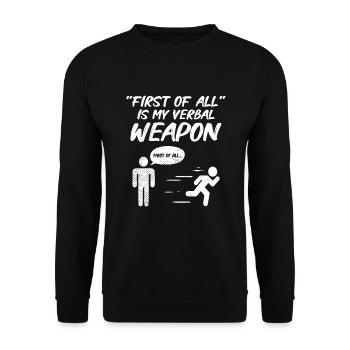 Debating Speech Debating Speaker Gift Idea - Unisex Sweatshirt - black - Front - Alina (178cm) & Michal (187cm)