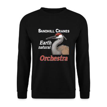 Sandhill Crane Lovers Bird Watching - Unisex Sweatshirt - black - Front - Alina (178cm) & Michal (187cm)