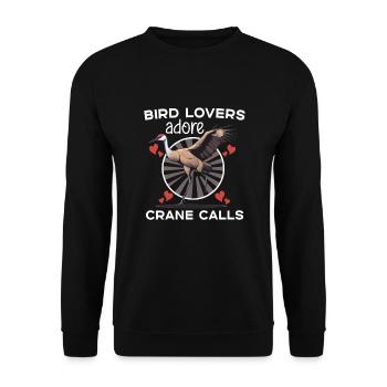 Sandhill Crane Lovers Bird Watching - Unisex Sweatshirt - black - Front - Alina (178cm) & Michal (187cm)