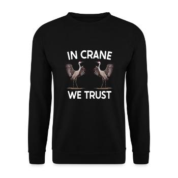 Sandhill Crane Lovers Bird Watching - Unisex Sweatshirt - black - Front - Alina (178cm) & Michal (187cm)