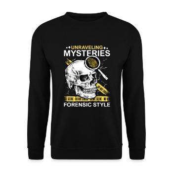 Pathologe, Forensik-experte, Tatortanalytiker - Unisex Pullover - Schwarz - Vorne - Alina (178cm) & Michal (187cm)