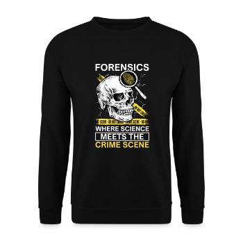 Pathologe, Forensik-experte, Tatortanalytiker - Unisex Pullover - Schwarz - Vorne - Alina (178cm) & Michal (187cm)
