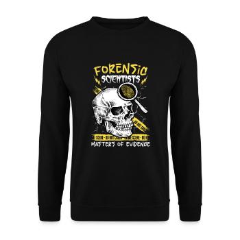 Pathologe, Forensik-experte, Tatortanalytiker - Unisex Pullover - Schwarz - Vorne - Alina (178cm) & Michal (187cm)
