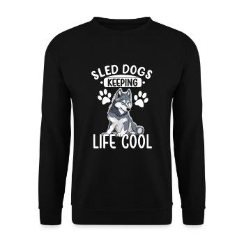 Chien de traîneau Huskie Alaska Sports d’hiver - Sweat-shirt Unisexe - noir - Devant - Alina (178cm) & Michal (187cm)