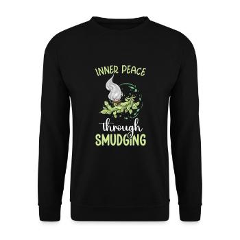 Smudge sage plume sorcellerie spirituelle méditer - Sweat-shirt Unisexe - noir - Devant - Alina (178cm) & Michal (187cm)