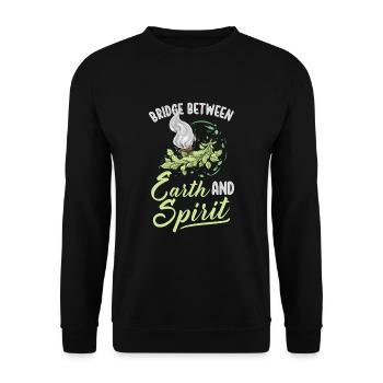 Smudge Sage Feder Spirituelle Hexerei Meditieren - Unisex Pullover - Schwarz - Vorne - Alina (178cm) & Michal (187cm)