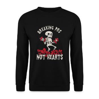 Gymnase de dynamophilie anti-Saint-Valentin avec cassé - Sweat-shirt Unisexe - noir - Devant - Alina (178cm) & Michal (187cm)