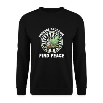 Smudge sage plume sorcellerie spirituelle méditer - Sweat-shirt Unisexe - noir - Devant - Alina (178cm) & Michal (187cm)