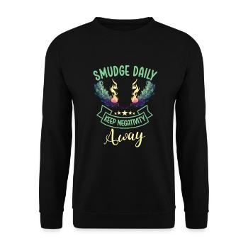 Smudge sage plume sorcellerie spirituelle méditer - Sweat-shirt Unisexe - noir - Devant - Alina (178cm) & Michal (187cm)
