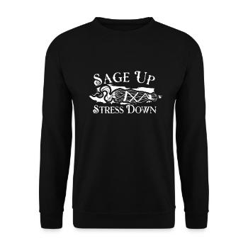 Smudge sage plume sorcellerie spirituelle méditer - Sweat-shirt Unisexe - noir - Devant - Alina (178cm) & Michal (187cm)