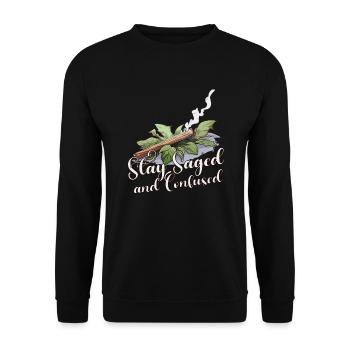 Smudge sage plume sorcellerie spirituelle méditer - Sweat-shirt Unisexe - noir - Devant - Alina (178cm) & Michal (187cm)
