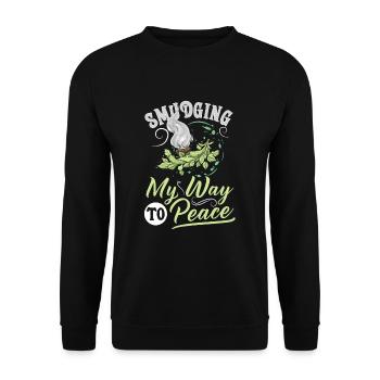 Smudge Sage Feder Spirituelle Hexerei Meditieren - Unisex Pullover - Schwarz - Vorne - Alina (178cm) & Michal (187cm)