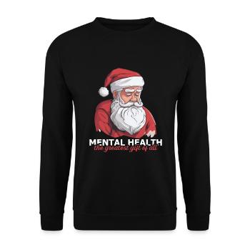Mental Health Christmas Anti-Christmas - Unisex Sweatshirt - black - Front - Alina (178cm) & Michal (187cm)