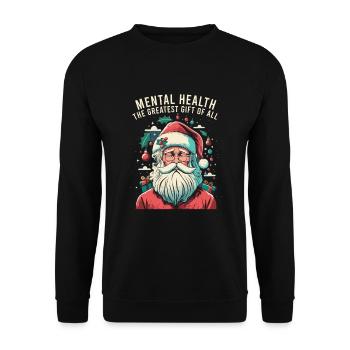 Mental Health Christmas Anti-Christmas - Unisex Sweatshirt - black - Front - Alina (178cm) & Michal (187cm)