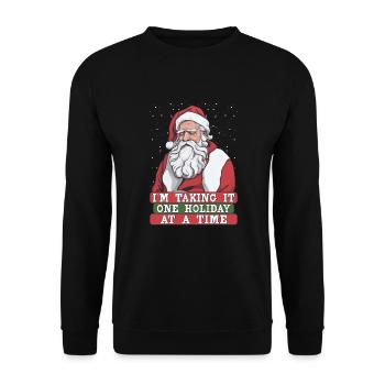 Mental Health Christmas Anti-Christmas - Unisex Sweatshirt - black - Front - Alina (178cm) & Michal (187cm)