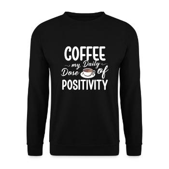 Coffee lover Caffeine and positivity Coffee-themed - Unisex Sweatshirt - black - Front - Alina (178cm) & Michal (187cm)