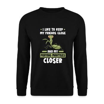 Praying mantis lover, insect enthusiast, - Unisex Sweatshirt - black - Front - Alina (178cm) & Michal (187cm)