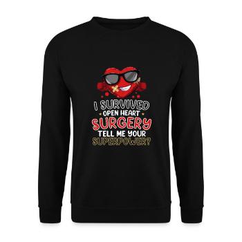 Healthy Heartbeat February Heart Awareness - Unisex Sweatshirt - black - Front - Alina (178cm) & Michal (187cm)