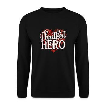 Gesunder Herzschlag Februar-herzbewusstsein - Unisex Pullover - Schwarz - Vorne - Alina (178cm) & Michal (187cm)
