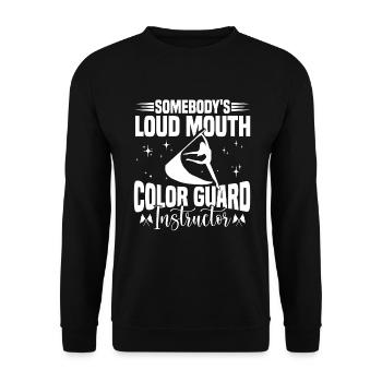 Winter Guard Instructor Colorguard Captain Gift - Unisex Sweatshirt - black - Front - Alina (178cm) & Michal (187cm)
