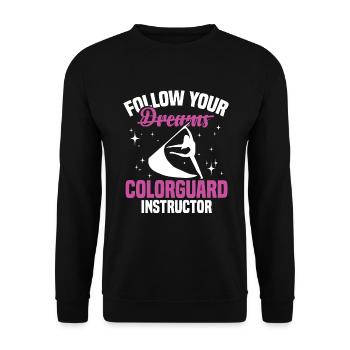 Winter Guard Instructor Colorguard Captain Gift - Unisex Sweatshirt - black - Front - Alina (178cm) & Michal (187cm)