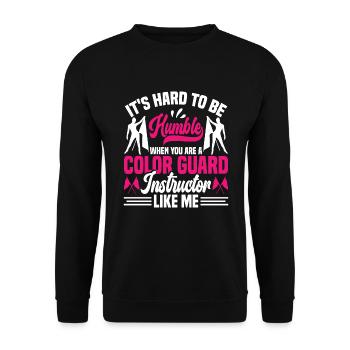 Winter Guard Instructor Colorguard Captain Gift - Unisex Sweatshirt - black - Front - Alina (178cm) & Michal (187cm)