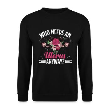 Hystérectomie pour restaurer la - Sweat-shirt Unisexe - noir - Devant - Alina (178cm) & Michal (187cm)