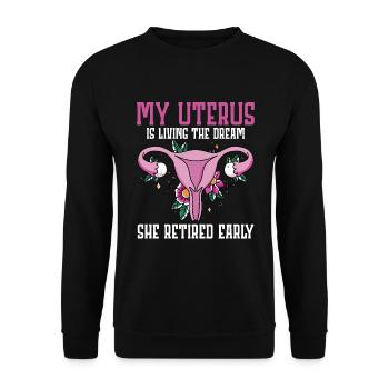 Hystérectomie pour restaurer la - Sweat-shirt Unisexe - noir - Devant - Alina (178cm) & Michal (187cm)