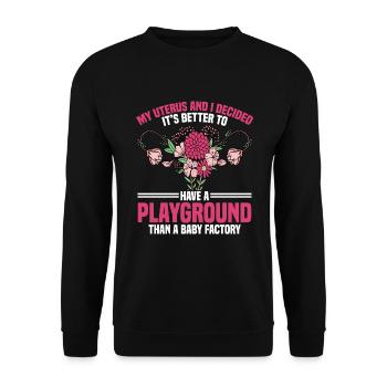 Hystérectomie pour restaurer la - Sweat-shirt Unisexe - noir - Devant - Alina (178cm) & Michal (187cm)