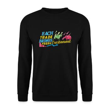 Stock Traders, Forex Traders, Investor Trading - Unisex Sweatshirt - black - Front - Alina (178cm) & Michal (187cm)