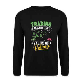 Stock Traders, Forex Traders, Investor Trading - Unisex Sweatshirt - black - Front - Alina (178cm) & Michal (187cm)