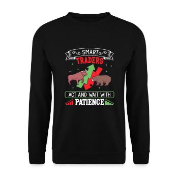 Stock Traders, Forex Traders, Investor Trading - Unisex Sweatshirt - black - Front - Alina (178cm) & Michal (187cm)