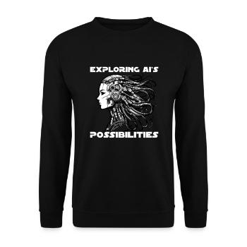 Künstliche Intelligenz, Maschinelles Lernen, Daten - Unisex Pullover - Schwarz - Vorne - Alina (178cm) & Michal (187cm)