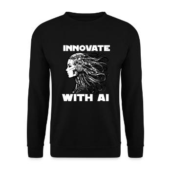 Künstliche Intelligenz, Maschinelles Lernen, Daten - Unisex Pullover - Schwarz - Vorne - Alina (178cm) & Michal (187cm)