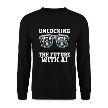 Künstliche Intelligenz, Maschinelles Lernen, Daten - Unisex Pullover - Schwarz - Vorne - Alina (178cm) & Michal (187cm)
