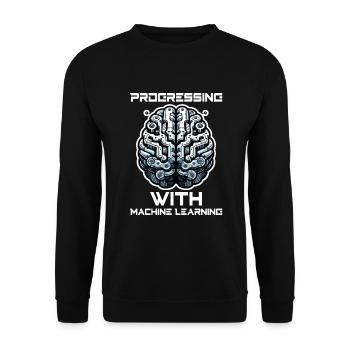 Künstliche Intelligenz, Maschinelles Lernen, Daten - Unisex Pullover - Schwarz - Vorne - Alina (178cm) & Michal (187cm)