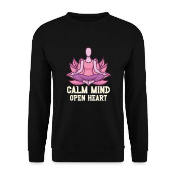Yoga Mindfulness Practic Meditation Manifestation - Unisex Pullover - Schwarz - Vorne - Alina (178cm) & Michal (187cm)