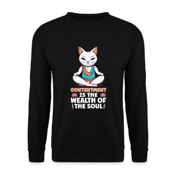 Yoga Mindfulness Practic Meditation Manifestation - Unisex Pullover - Schwarz - Vorne - Alina (178cm) & Michal (187cm)