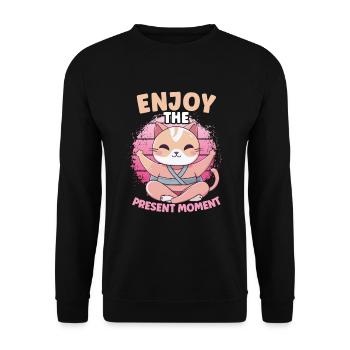 Yoga Mindfulness Practic Meditation Manifestation - Unisex Pullover - Schwarz - Vorne - Alina (178cm) & Michal (187cm)