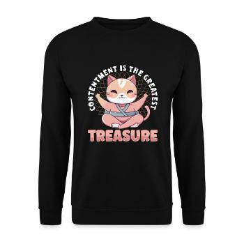 Yoga Mindfulness Practic Meditation Manifestation - Unisex Pullover - Schwarz - Vorne - Alina (178cm) & Michal (187cm)